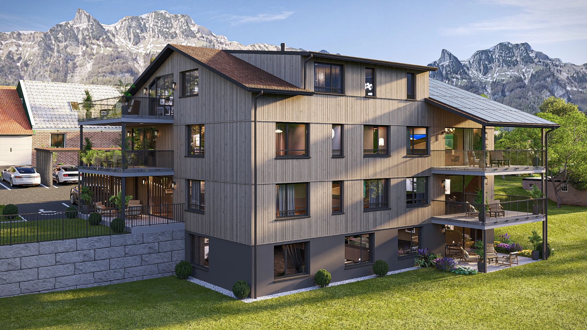 Mehrfamilienhaus Rendering